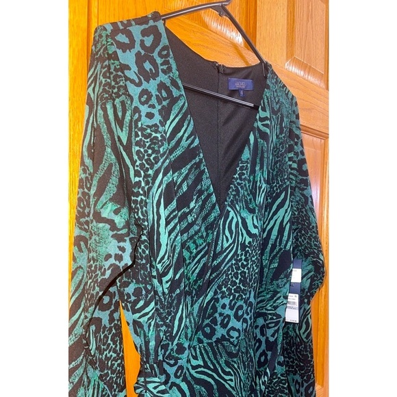 Women’s Dresses Size 1X RACHEL RACHEL ROY Green Belted Hidden Zipper Faux Wrap - Picture 8 of 9